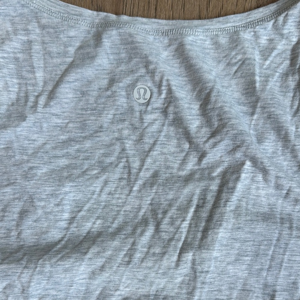 Lululemon Knot A Problem Tank Heathered Core Ultra Light Grey Size 10 - Picture 9 of 12